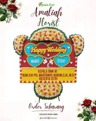 Karangan Papan Bunga Pernikahan di Situbondo